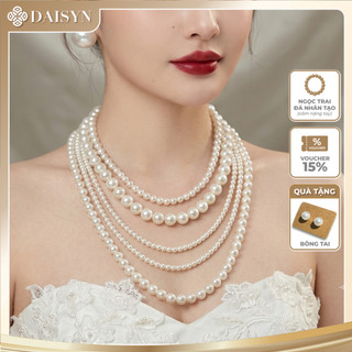[ DAISYN ] N860 dây chuyền hạt ngọc trai nhân tạo 5 sợi, dây chuyền cưới, thiết kế dây chuyền ngọc trai nhân tạo