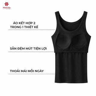 Áo Tanktop nữ MELINFA bratop  3D chống sa trễ, định hình nâng đỡ tự nhiên, Áo ba lỗ có đệm mút cố định mã VAA0403