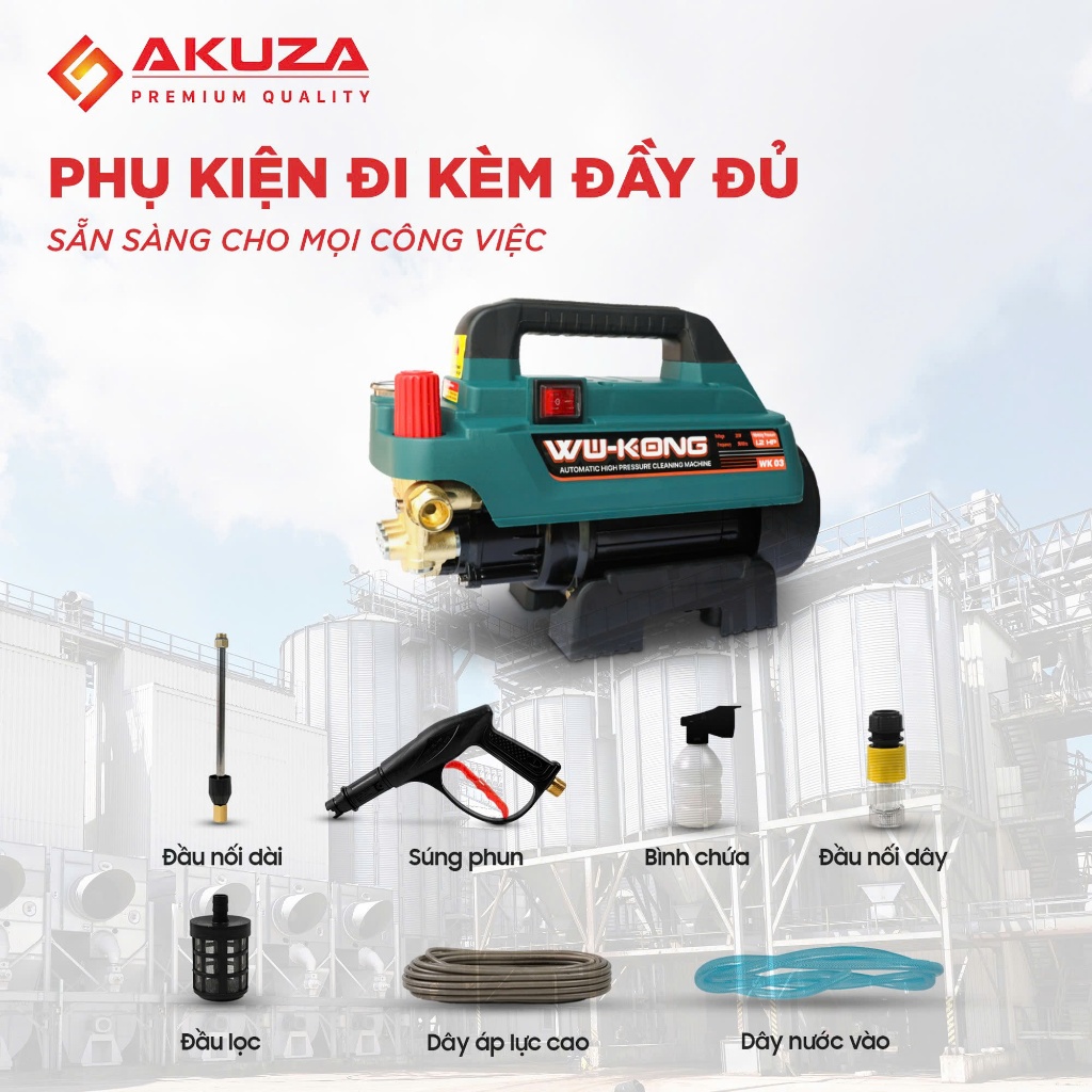 Máy xịt rửa xe, Wukong WK 03, XPOWER RX-3K có chỉnh áp, Vệ Sinh máy lạnh, rửa xe, rửa sân