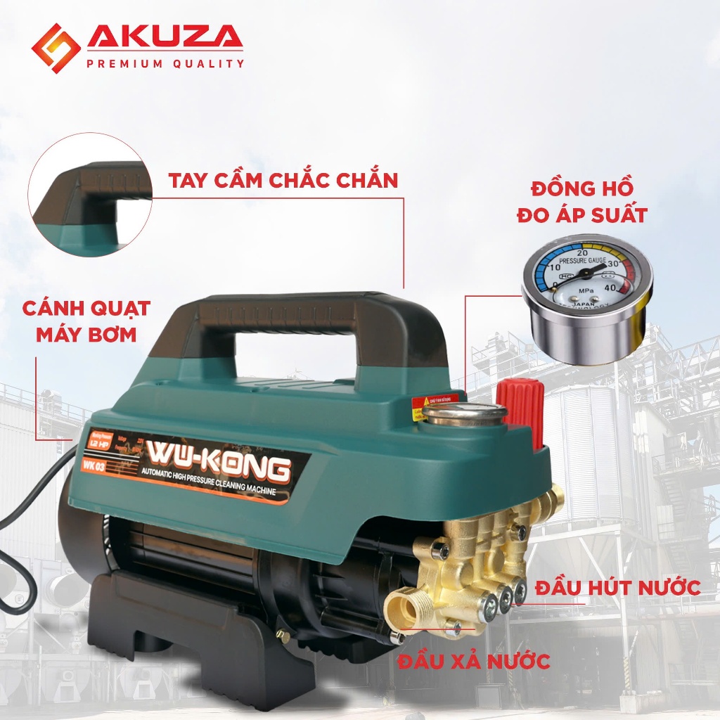 Máy xịt rửa xe, Wukong WK 03, XPOWER RX-3K có chỉnh áp, Vệ Sinh máy lạnh, rửa xe, rửa sân