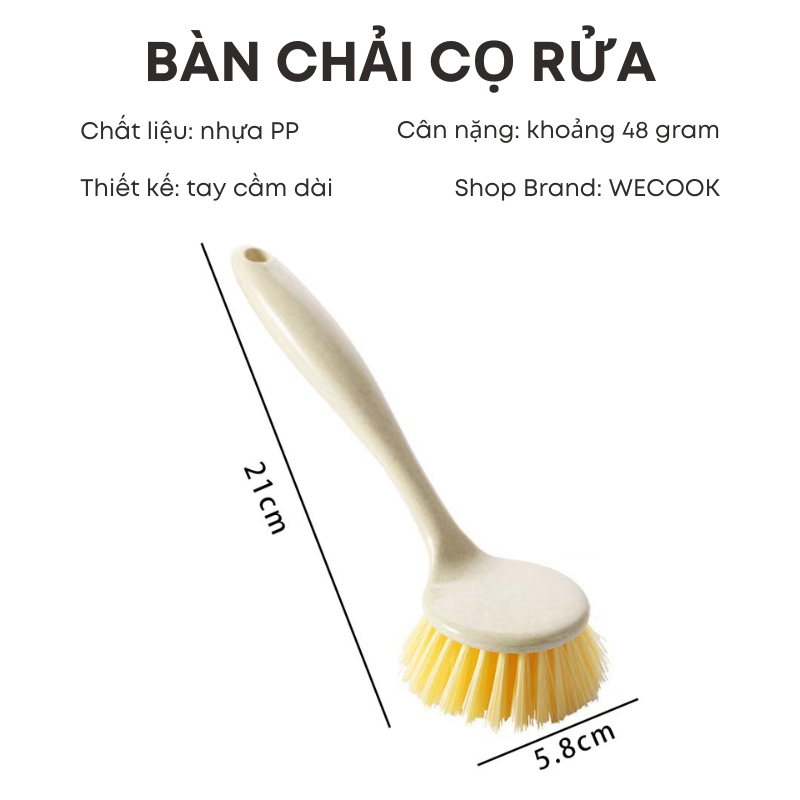 Bàn chải cọ rửa xoong nồi, bồn rửa chén bát, chà sàn, mặt bếp, bồn tắm cán dài - Chổi cọ vệ sinh KooBee (CSNC14)