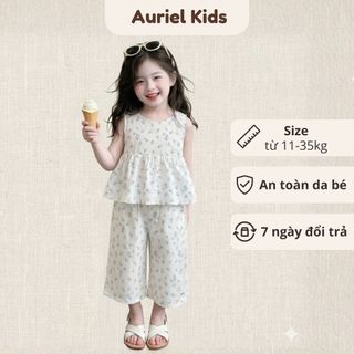 Set Đồ Bé Gái, Đồ Bộ Bé Gái Mặc Hàng Ngày Họa Tiết Hoa Nhí Nhẹ Nhàng Chất Liệu Cotton Thoáng Mát
