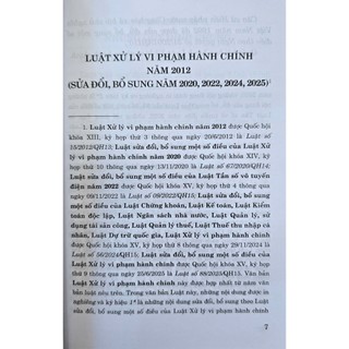 Luật xử lý vi phạm hành chính năm 2012 (sửa đổi bổ sung năm 2020, 2022, 2024, 2025)