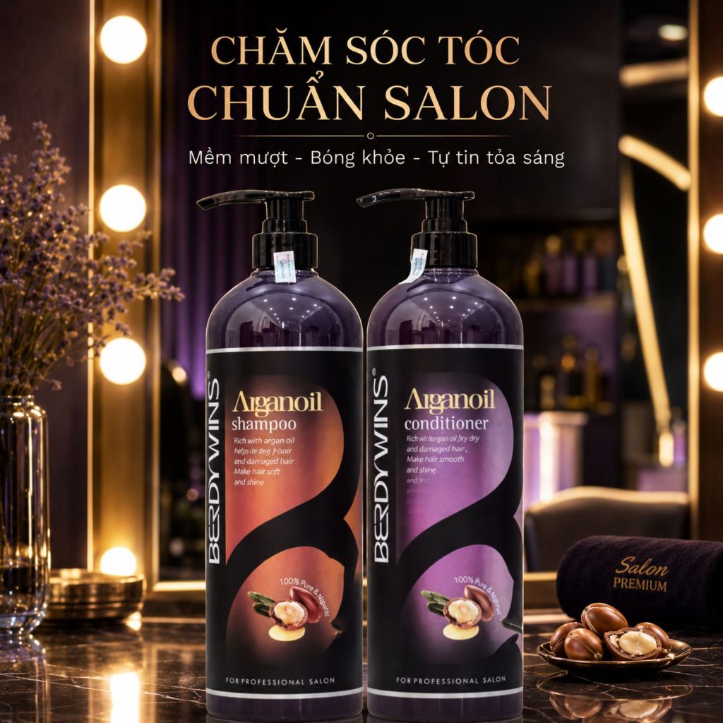 Dầu Gội BERDYWINS Complex 500ml - 1000ml | Dưỡng Ẩm Tóc Khô Xơ, Mềm Mượt & Bóng Khỏe Chuẩn Salon