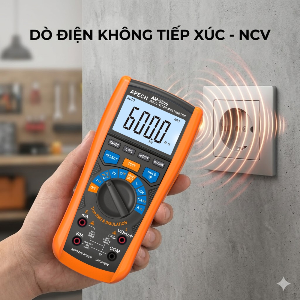 Đồng hồ vạn năng cao cấp Apech AM-5556 đo 1000V AC/AC bảo vệ quá tải chọn thang đo tự động