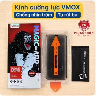 (TỰ RÚT BỤI) Kính cường lực King Kong VMOX chống nhìn trộm có khung tự dán