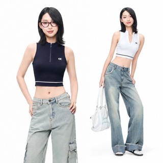 CARA Áo kiểu nữ Ira dáng croptop sát nách cổ cao năng động