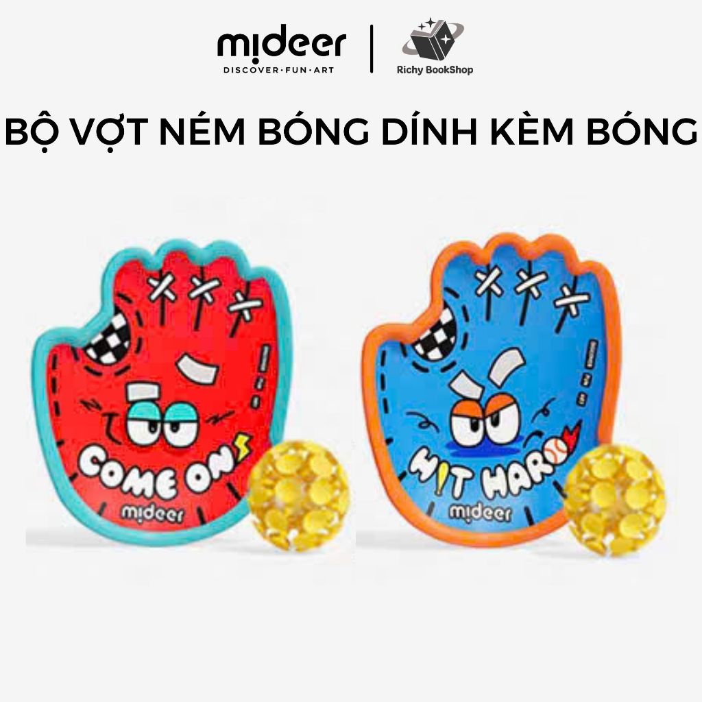 Bộ vợt ném bóng dính Mideer kèm bóng ném cao su Suction Ball Set cho bé