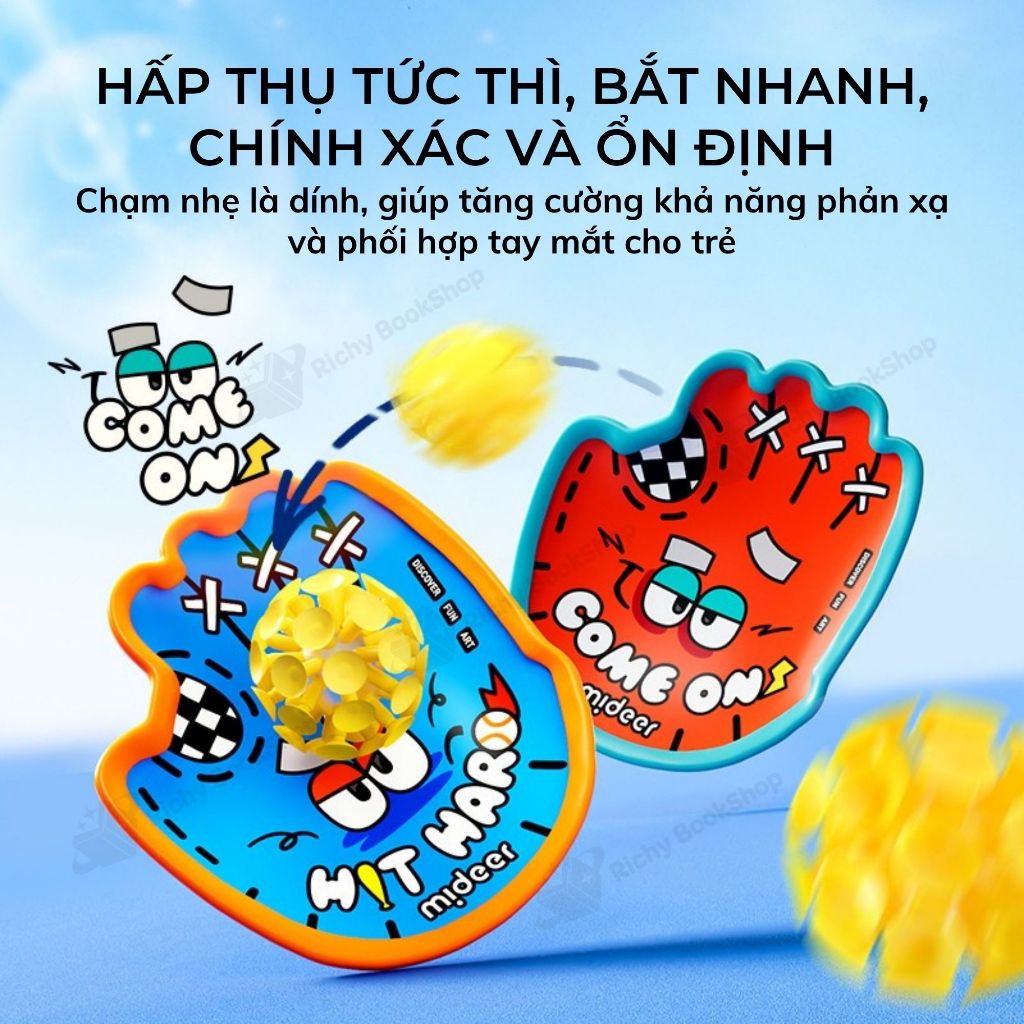 Bộ vợt ném bóng dính Mideer kèm bóng ném cao su Suction Ball Set cho bé