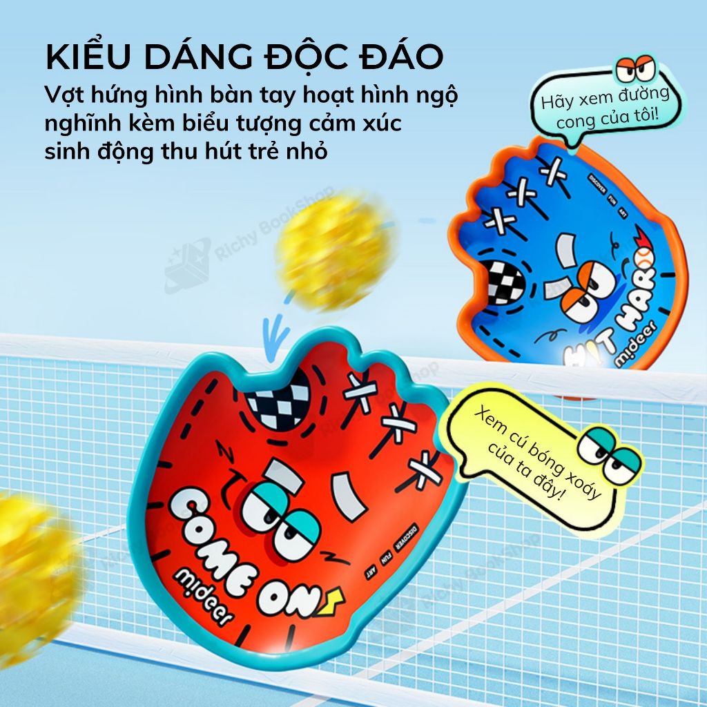 Bộ vợt ném bóng dính Mideer kèm bóng ném cao su Suction Ball Set cho bé