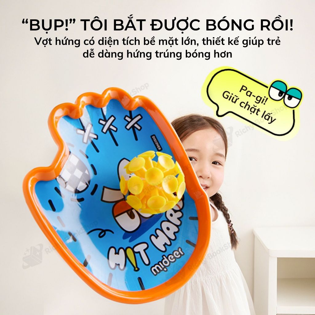 Bộ vợt ném bóng dính Mideer kèm bóng ném cao su Suction Ball Set cho bé