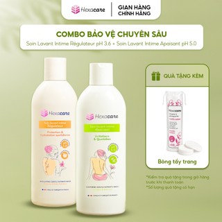 Combo Dung Dịch Vệ Sinh Phụ Nữ Hexacare: Régulateur & Apaisant | Dưỡng Ẩm, Làm Dịu Da - Xanh-Cam