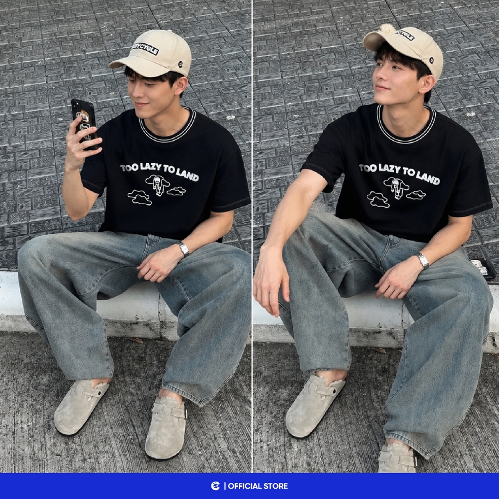 Áo thun phông unisex t-shirt form boxy nam nữ Local Brand Chính Hãng City Cycle Áo thun Lazy Land