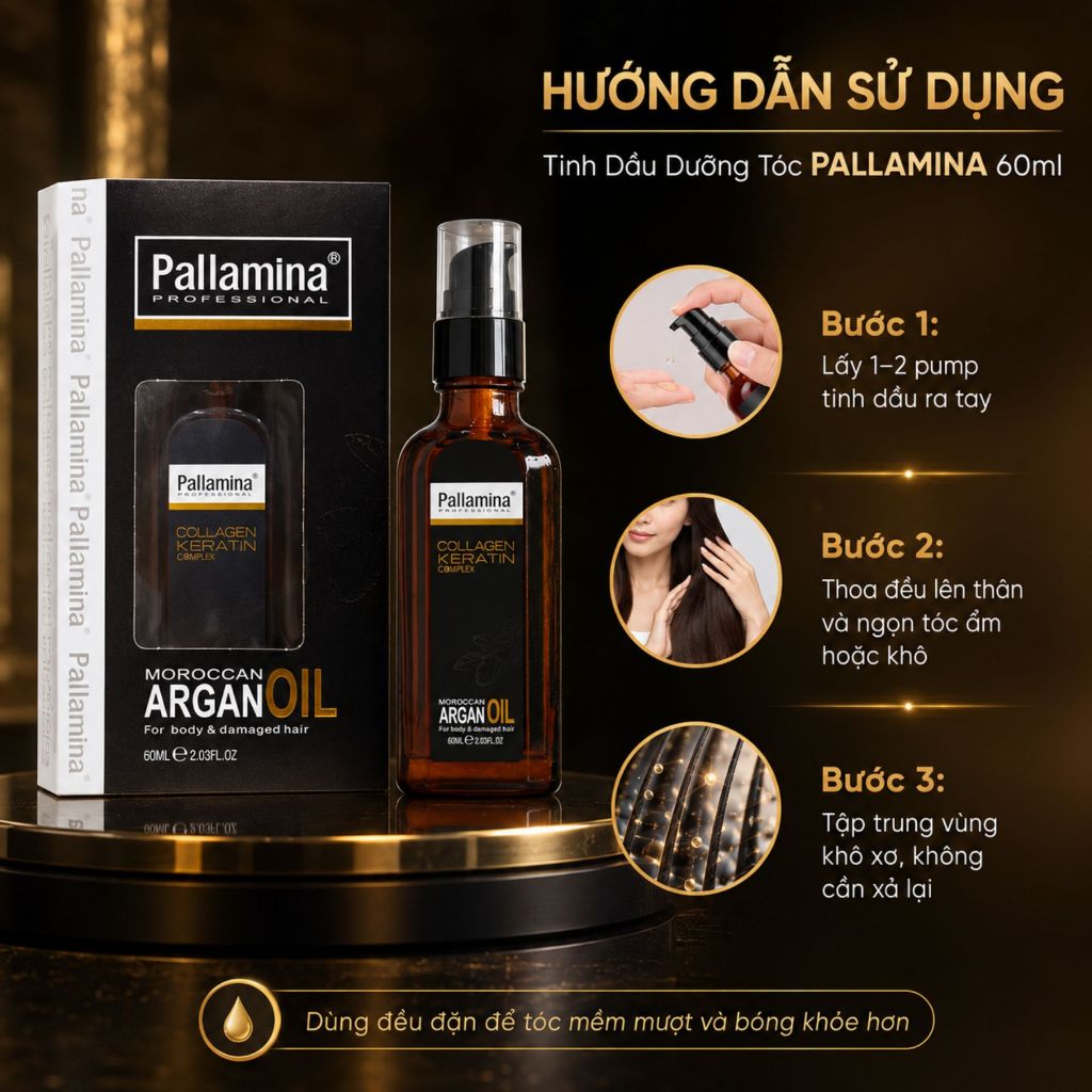 Tinh Dầu Dưỡng Tóc PALLAMINA Karseell Maca 60ml | Dưỡng Tóc Mềm Mượt, Bóng Khỏe & Giảm Khô Xơ