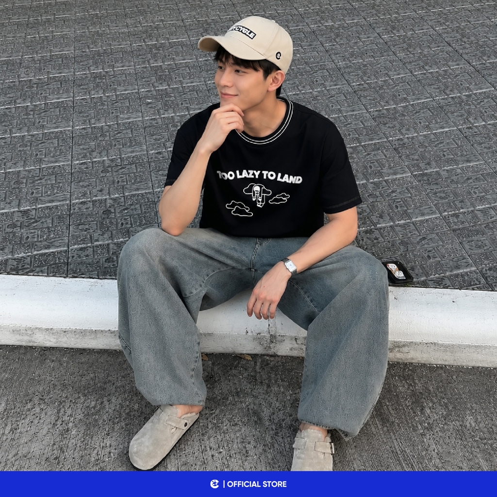 Áo thun phông unisex t-shirt form boxy nam nữ Local Brand Chính Hãng City Cycle Áo thun Lazy Land
