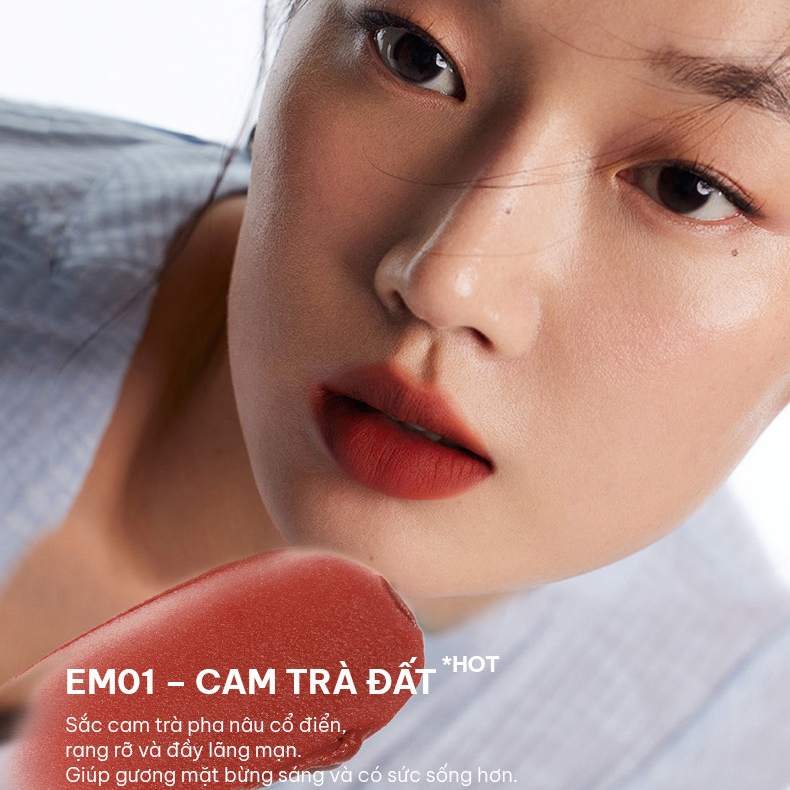 Son Bùn Shero Mini INTO YOU Chất Xốp Mềm Lì Nhẹ Dễ Tán Không Khô Môi Dùng Cho Môi Và Má 1g