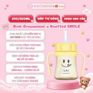 [SMILE] Bình Tập Hút PPSU Grosmimi X Knotted 200/300ml - Nhập Khẩu Chính Hãng Từ Hàn Quốc