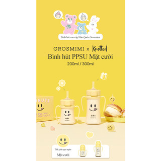[SMILE] Bình Tập Hút PPSU Grosmimi X Knotted 200/300ml - Nhập Khẩu Chính Hãng Từ Hàn Quốc