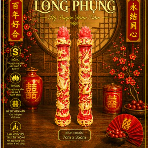 Nến Cưới LONG PHỤNG SEN Cao Cấp | Đèn Cầy Cưới Long Phụng | Lễ Gia Tiên - Ăn Hỏi - Huỳnh Gia Candle