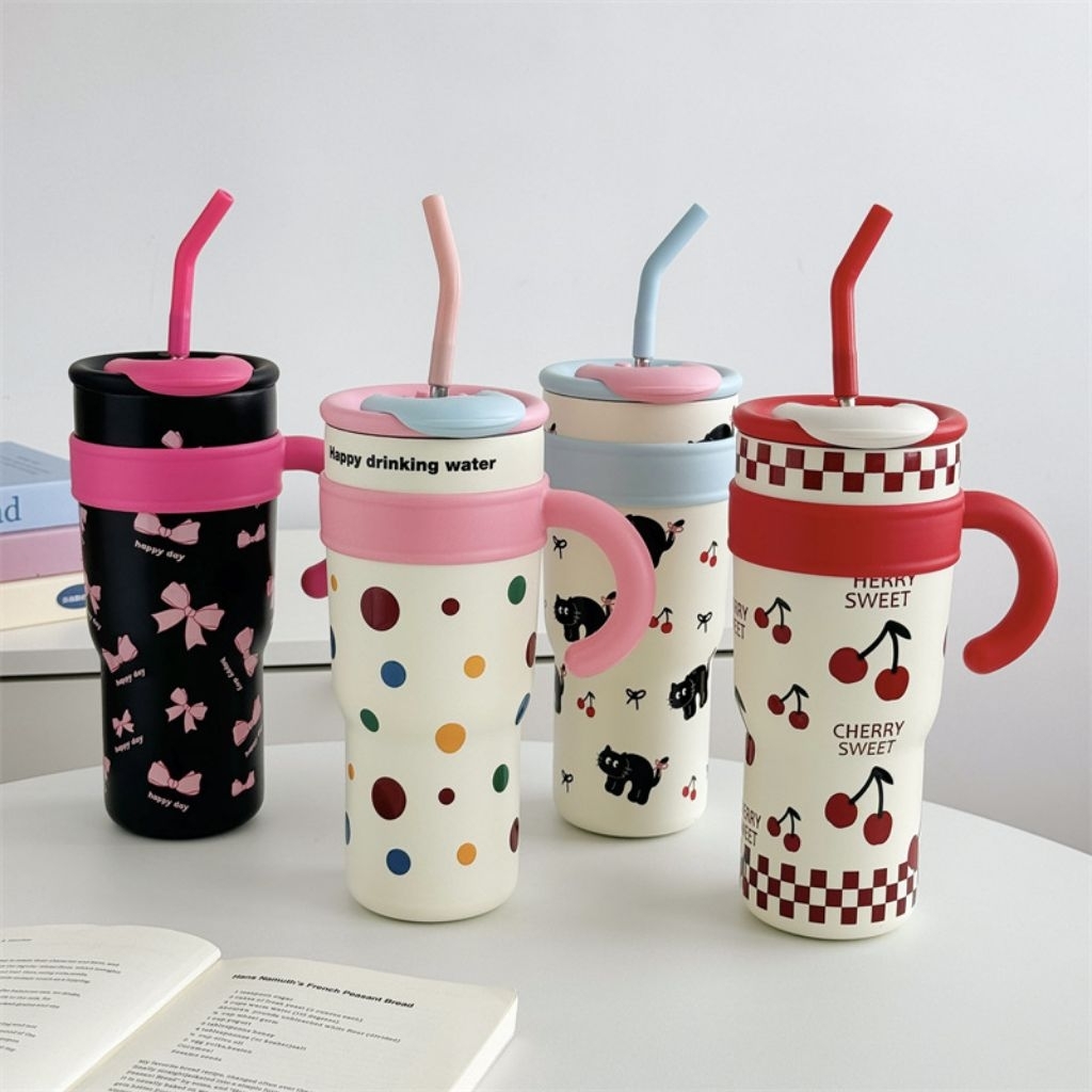 cốc giữ nhiệt có tay cầm 700ml hình xinh sắn