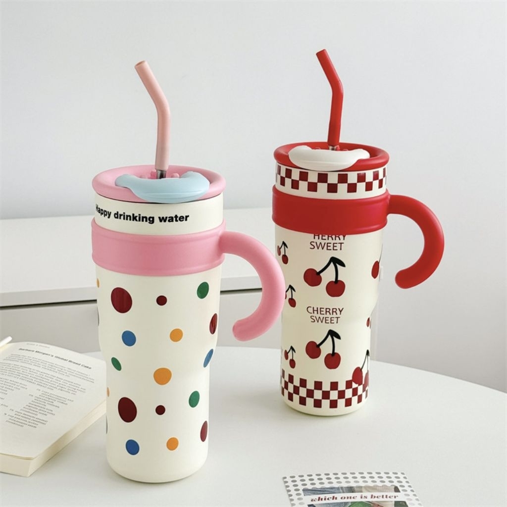 cốc giữ nhiệt có tay cầm 700ml hình xinh sắn