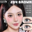 Lens mắt FB-284 Brown màu nâu loang trong trẻo tự nhiên, không viền, size nhỏ - LUNA EYES