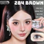 Lens mắt FB-284 Brown màu nâu loang trong trẻo tự nhiên, không viền, size nhỏ - LUNA EYES