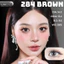 Lens mắt FB-284 Brown màu nâu loang trong trẻo tự nhiên, không viền, size nhỏ - LUNA EYES