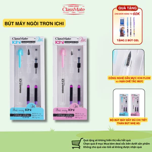 Bút Máy Ngòi Trơn ICHI CLASSMATE Hạn Chế Tắc Mực, Thân Bút Bằng Nhựa Siêu Nhẹ Thay Ống Mực Cho Bé Tập Viết FP100