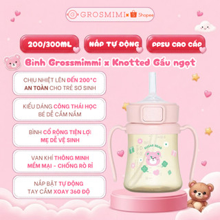 [GẤU NGỌT] Bình Tập Hút PPSU Grosmimi X Knotted 200/300ml - Nhập Hàn Chính Hãng