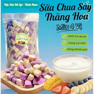 Sữa Chua Viên Sấy Thăng Hoa  Mix 4 Vị Trái Cây, Giòn Xốp Đặc Sản Đà Lạt