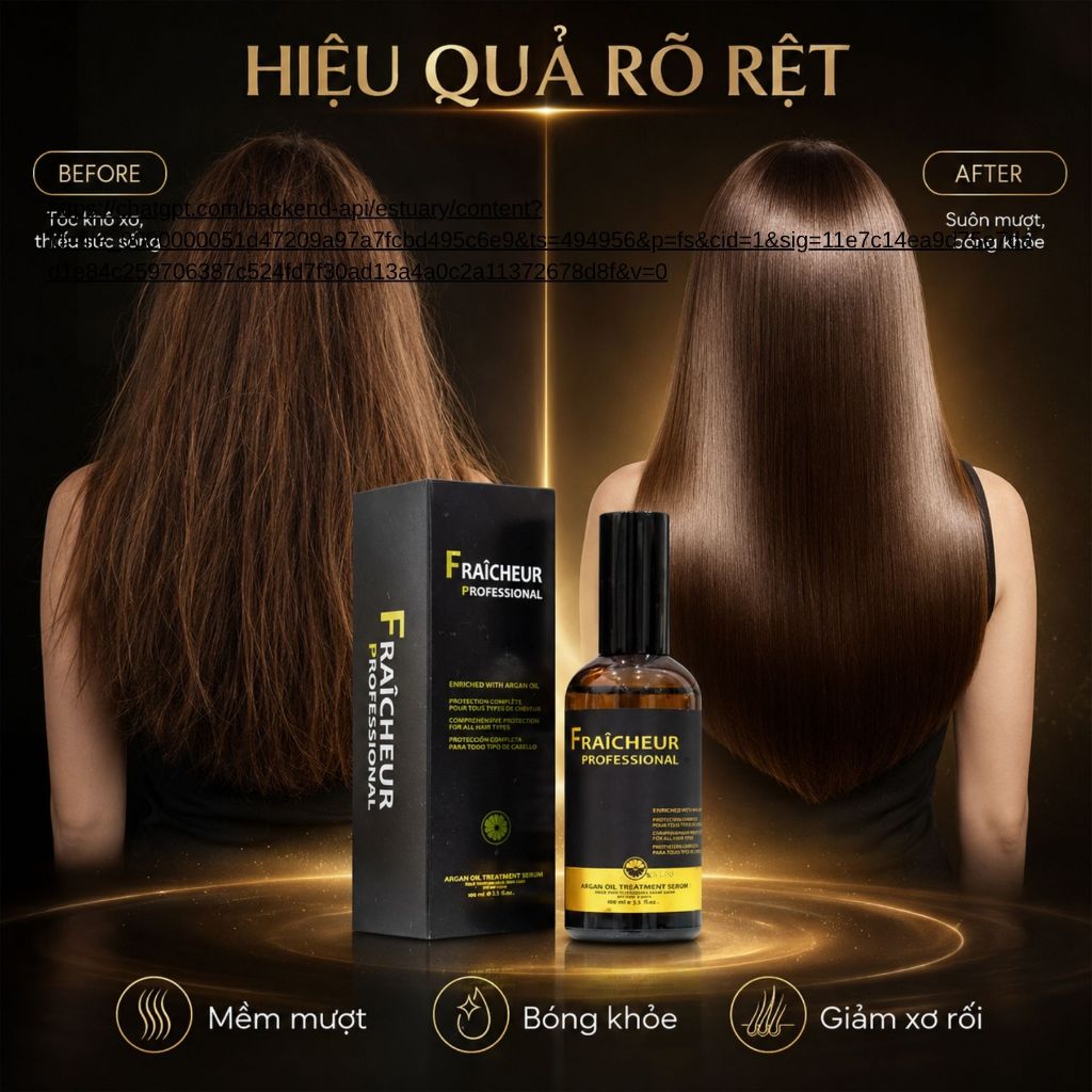 Tinh Dầu Dưỡng Tóc FRAICHEUR Argan Oil Treatment 15ml - 30ml - 50ml - 100ml | Dưỡng Ẩm Tóc Khô Xơ, Mềm Mượt Bóng Khỏe