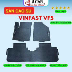 Thảm Lót Sàn Cao Su Xe VINFAST VF5/HERIO GREEN - Cao su đúc Không Mùi , Vừa Khít Form Xe- Chống Nước, Dễ Dàng Lắp Đặt