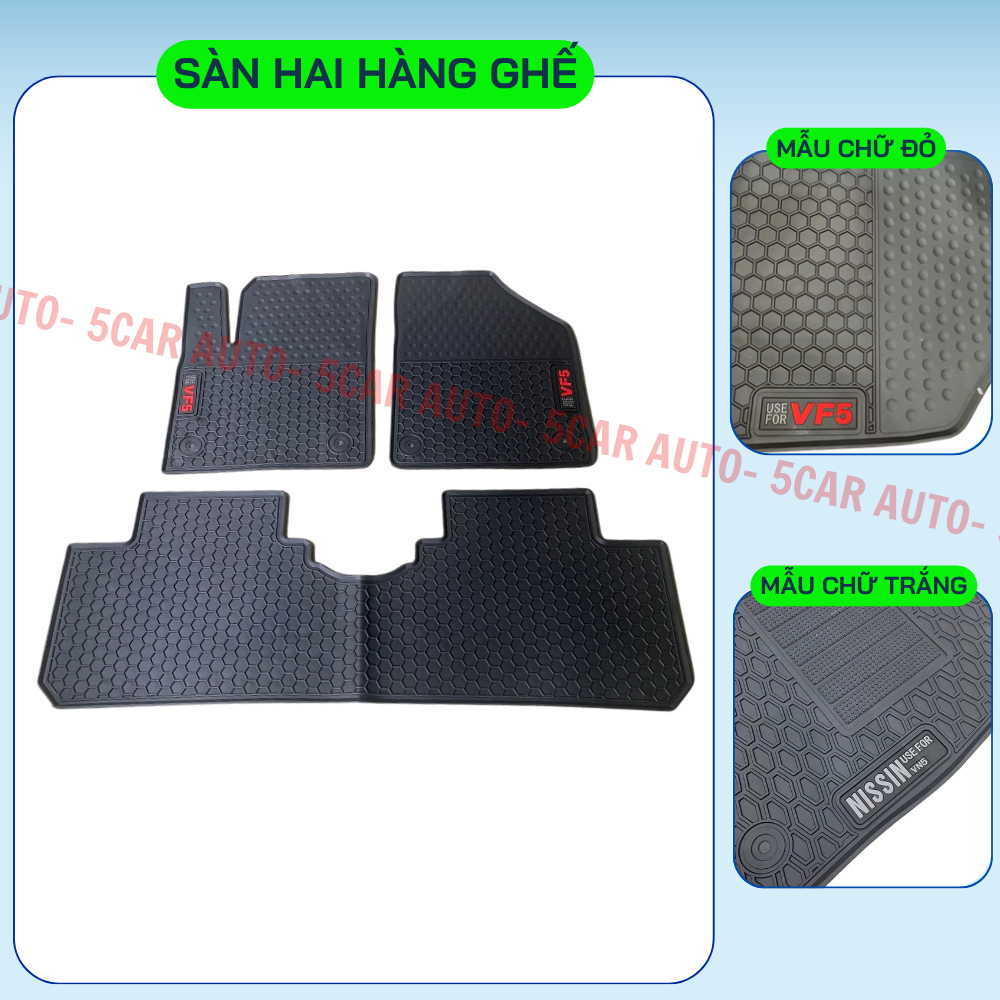 Thảm Lót Sàn Cao Su Xe VINFAST VF5/HERIO GREEN - Cao su đúc Không Mùi , Vừa Khít Form Xe- Chống Nước, Dễ Dàng Lắp Đặt