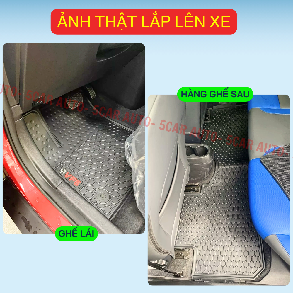 Thảm Lót Sàn Cao Su Xe VINFAST VF5/HERIO GREEN - Cao su đúc Không Mùi , Vừa Khít Form Xe- Chống Nước, Dễ Dàng Lắp Đặt