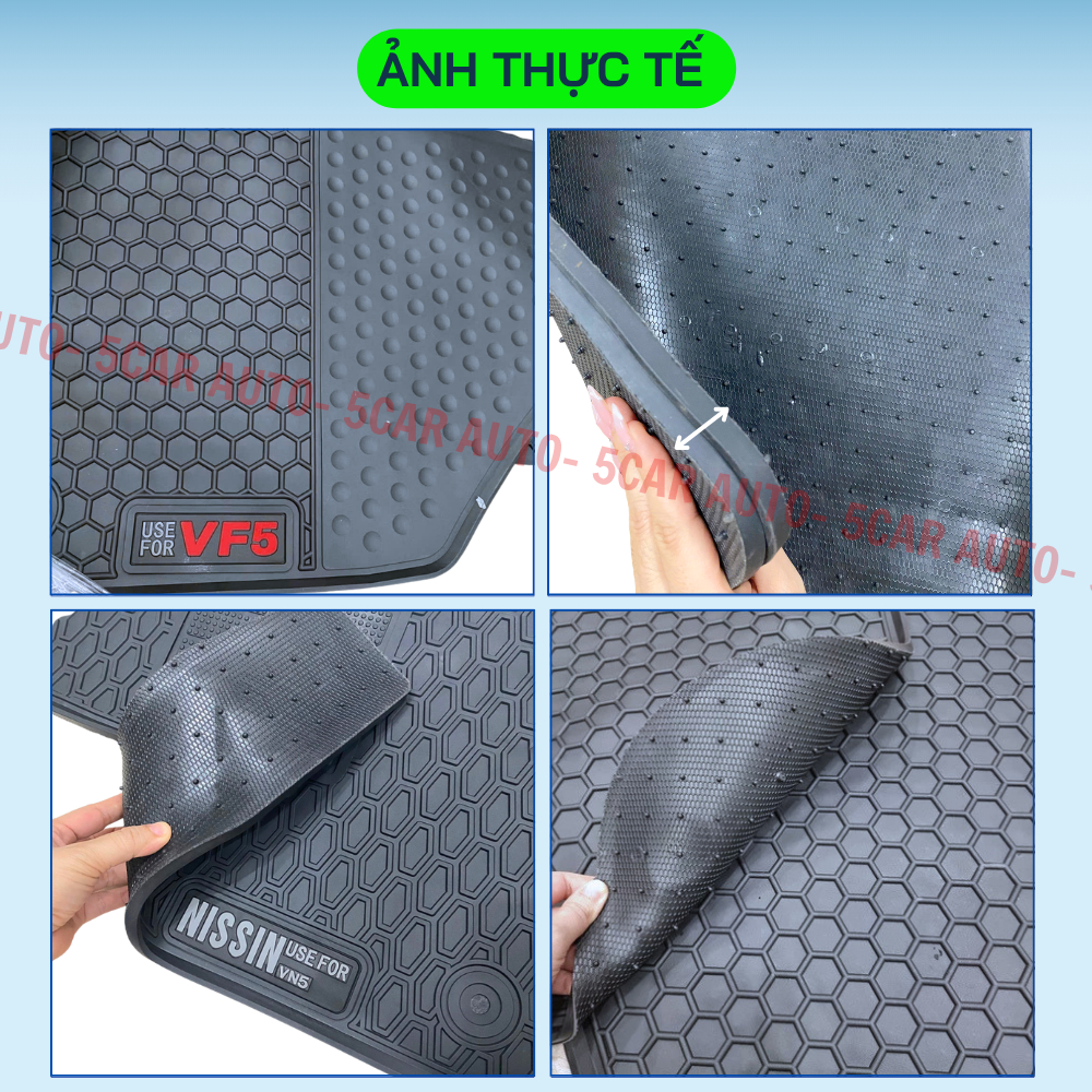 Thảm Lót Sàn Cao Su Xe VINFAST VF5/HERIO GREEN - Cao su đúc Không Mùi , Vừa Khít Form Xe- Chống Nước, Dễ Dàng Lắp Đặt