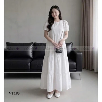 Đầm xuông đầm bầu dáng babydoll Mum's Shop VT183 đầm dáng dài maxi đi chơi đi biển xinh xắn