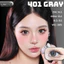 Lens mắt FC-401 Gray màu xám nâu viền đen nổi bật, size vừa - thương hiệu LUNA EYES