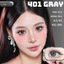 Lens mắt FC-401 Gray màu xám nâu viền đen nổi bật, size vừa - thương hiệu LUNA EYES