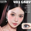 Lens mắt FC-401 Gray màu xám nâu viền đen nổi bật, size vừa - thương hiệu LUNA EYES