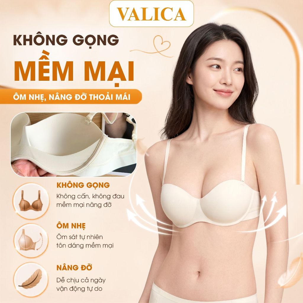 Áo Lót Nâng Ngực Nữ Thiết Kế Ôm Trọn Vòng 1 - Áo Ngực Nữ Có Gọng Tạo Khe Gợi Cảm VALICA A9228
