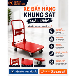 Xe Đẩy Hàng Khung Sắt Chắc Chắn ( giao hỏa tốc)