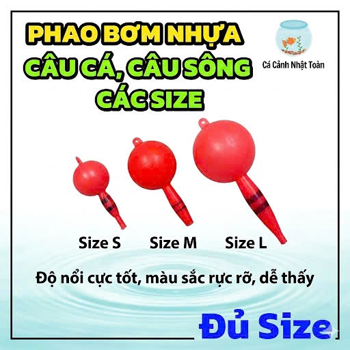 PHAO BƠM NHỰA CÂU CÁ, CÂU SÔNG CÁC SIZE