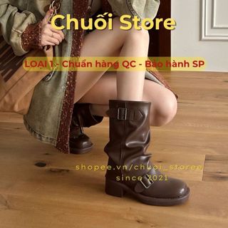 Giày boot nữ da PU tổng hợp dệt vải đế cao su êm chân dễ phối đồ thanh lịch sang trọng