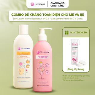 Combo Dung Dịch Vệ Sinh Mẹ Bé Hexacare Bảo Vệ Hàng Ngày Cho Mẹ Và Bé (2x200ml) Cam-Bé