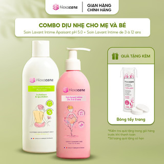 Combo Dung Dịch Vệ Sinh Mẹ Bé Hexacare: Apaisant & DDVS Cho Bé | Mẹ Dịu Êm Bé Khỏe Mạnh (2x200ml) Xanh-Bé