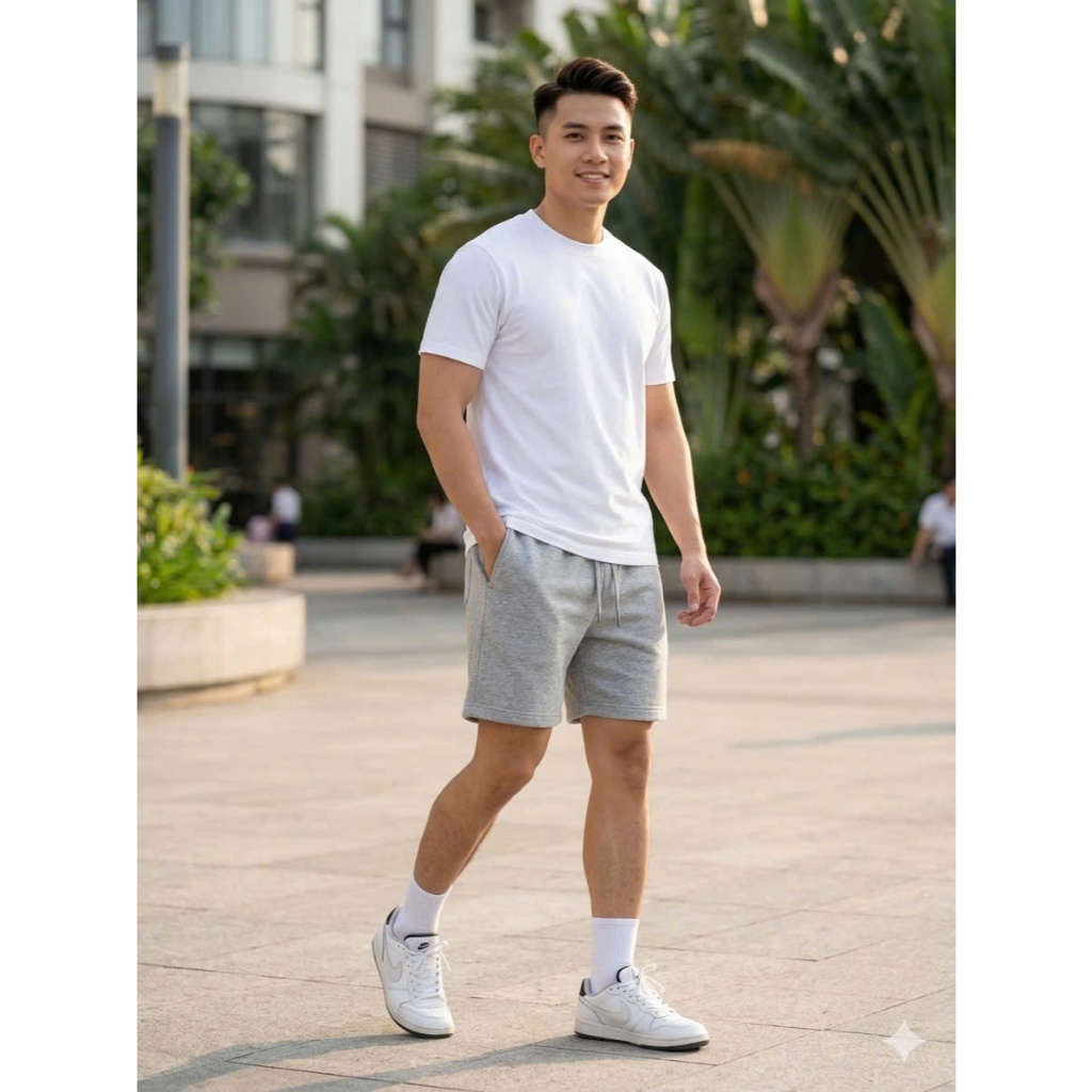 Combo 2 Quần Short Nỉ Nam Form Rộng Basic – Quần Đùi Nam Chất Nỉ Chân Cua Co Giãn, Thoáng Mát, Dễ Phối Đồ