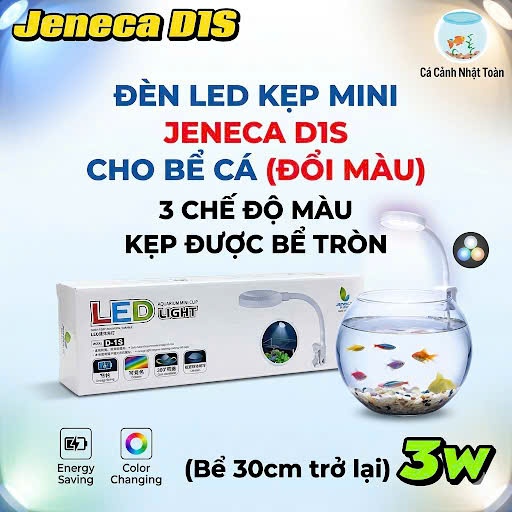 ĐÈN LED KẸP MINI CHO BỂ CÁ JENECA D1S (ĐỔI MÀU)