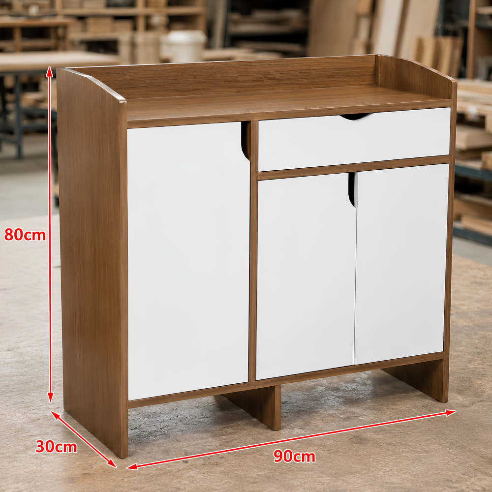 Tủ Giày Gỗ - Kệ Đựng Giày Dép Gỗ MDF [Tặng Tua Vít]  Cao 80cm Ngang 90cm Sâu 30cm