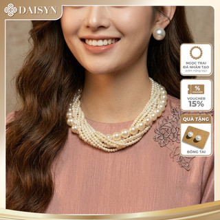 [ DAISYN ] N864 choker dây chuyền hạt ngọc trai nhân tạo 7 sợi , dây chuyền cưới, thiết kế dây chuyền ngọc trai nhân tạo
